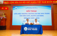 Trường Đại học Nha Trang tổ chức Chào cờ Quý II và đối thoại với viên chức, người lao động năm 2026