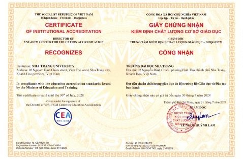 Trường ĐH Nha Trang lần thứ 03 được công nhận đạt tiêu chuẩn chất lượng giáo dục