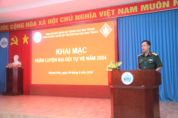 Khai mạc Huấn luyện Đại đội tự vệ Trường Đại học Nha Trang năm 2024