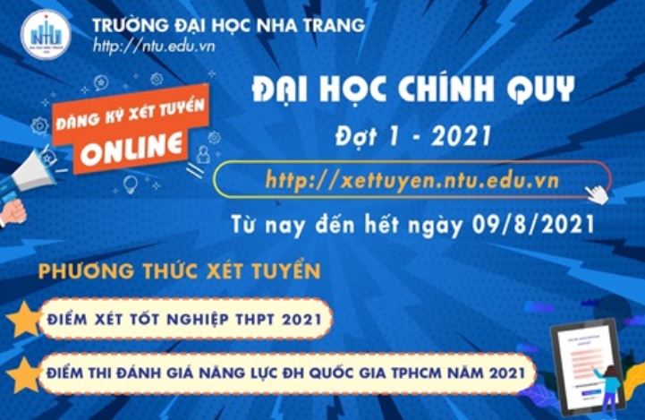 Trường ĐH Nha Trang tuyển sinh đại học hệ chính quy đợt 1 năm 2021