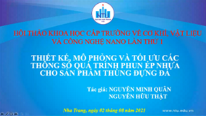 Hội thảo cấp trường về cơ khí, vật liệu và công nghệ nano lần thứ nhất